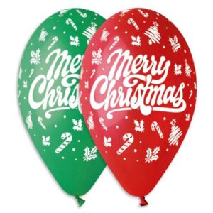 Χριστουγεννιάτικο μπαλόνι τυπωμένο Merry Christmas (25 τεμ)
