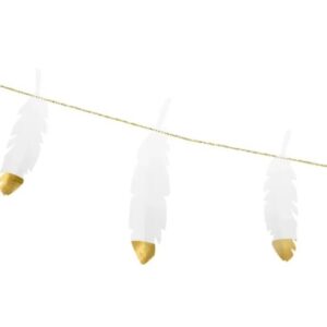 Διακοσμητική γιρλάντα με Λευκά Πούπουλα 180cm