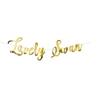 Διακοσμητικό μπάνερ χρυσό "Lovely Swan"