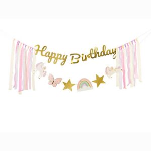 Διακοσμητικό μπάνερ Happy Birthday - Μονόκερος