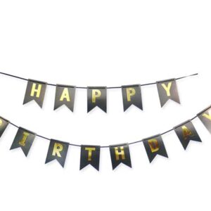 Διακοσμητικό μπάνερ μαύρο "Happy birthday"