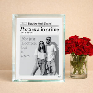 Γυάλινη κορνίζα  με εφέ καθρέπτη Partners in Crime
