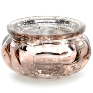 Γυάλινο Κηροπήγιο Rosegold στρογγυλό