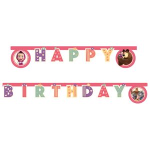 Γιρλάντα Happy Birthday - Μάσα Και Αρκούδος (200cm)