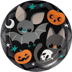 Halloween Πιάτα πάρτυ - Νυχτερίδες & Γατούλες (8 τεμ)