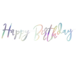 Ιριδίζον μπάνερ Happy Birthday