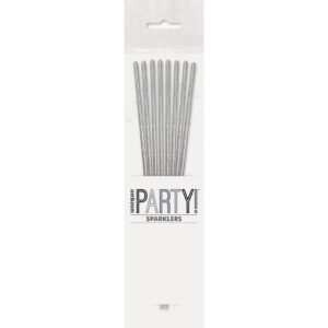 Ιριδίζοντα Ασημί Sticks Sparklers (8 τεμ)