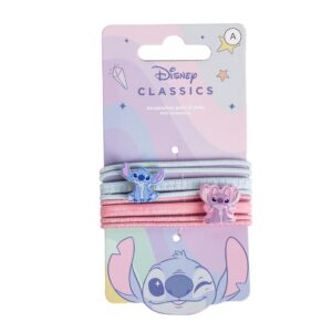 Λαστιχάκια μαλλιών λεπτά Stitch & Angel (8 τεμ)