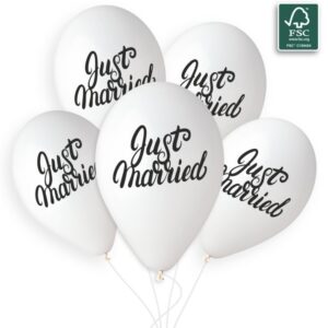 Λάτεξ Μπαλόνια Just Married (5 τεμ)