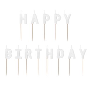 Λευκά Κεράκια Happy Birthday (13 τμχ)