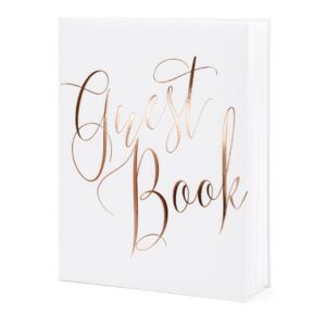 Λευκό Βιβλίο Ευχών Guest Book με rosegold γράμματα