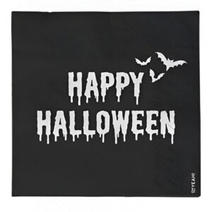 Μαύρες Χαρτοπετσέτες - Happy Halloween (20 τεμ)