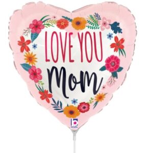 Mini Shape Μπαλόνι Love You Mom λουλούδια