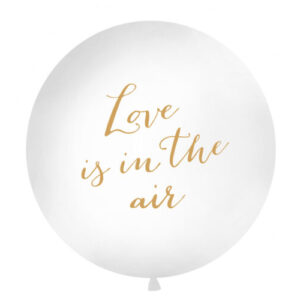 Μπαλόνι Άσπρο με χρυσά γράμματα "Love is in the Air" 1 μέτρο