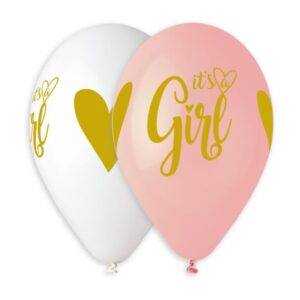 Μπαλόνι It's a Girl χρυσή εκτύπωση 13" (25 τεμ)