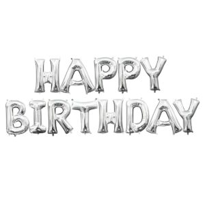 Μπαλόνια Happy Birthday Ασημί (13 τεμ)