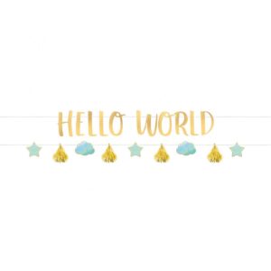 Μπάνερ Oh Baby Boy "Hello World"