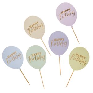 Οδοντογλυφίδες μπαλόνι Pastel Birthday (12 τεμ)