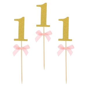 Οδοντογλυφίδες πάρτυ 1st Birthday ροζ (10 τεμ)