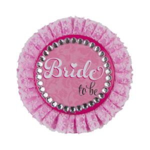 Παράσημο Ροζ με δαντέλα "Bride to be"