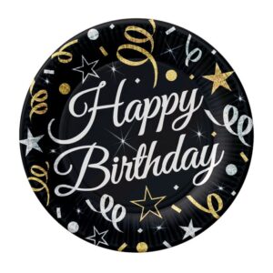 Πιάτα γλυκού Birthday κομφετί (6 τεμ)