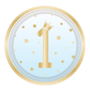 Πιάτα φαγητού 1st Birthday μπλε (8 τεμ)