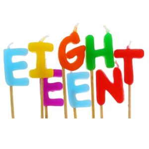 Πολύχρωμα Κεράκια "Eighteen" (8 τεμ)