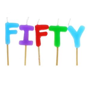 Πολύχρωμα Κεράκια "Fifty" (5 τεμ)
