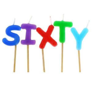 Πολύχρωμα Κεράκια "Sixty" (5 τεμ)