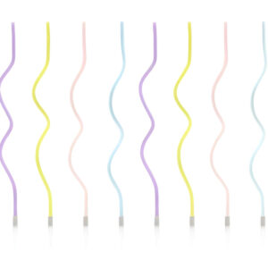 Πολύχρωμα Ψηλά Κεράκια Curl (8 τεμ)