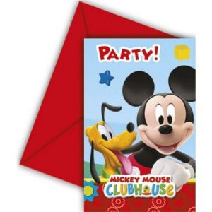 Προσκλήσεις πάρτυ Playful Mickey (6 τεμ)