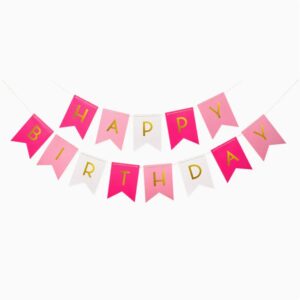 Ροζ & Φούξια Γιρλάντα Happy Birthday