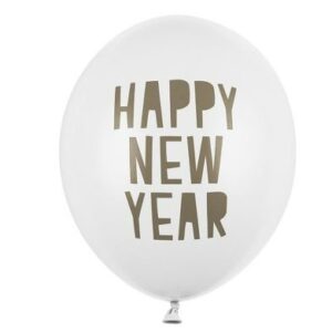 Σετ άσπρα Μπαλόνια Happy New Year (6 τεμ)