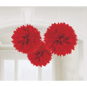 Σετ Fluffy Pom Pom Κόκκινα (3 τεμ)