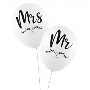 Σετ Λάτεξ Μπαλόνια Mr & Mrs (8 τεμ)