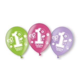 Σετ μπαλόνια 1st Birthday Κορίτσι (6 τεμ)