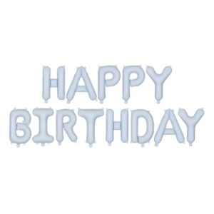 Σετ Μπαλόνια Γενεθλίων -“Happy Birthday” Γαλάζιο ματ (13 τεμ)