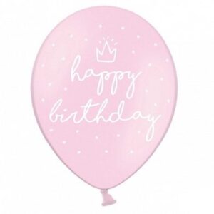 Σετ Μπαλόνια Happy Birthday ροζ (6 τεμ)