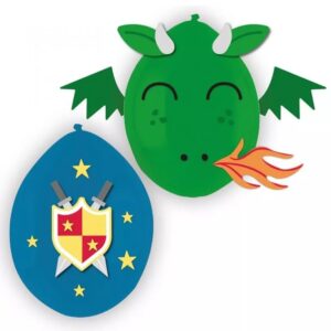 Σετ μπαλόνια Ιππότης & Δράκος με 3D διακοσμητικά (3 τεμ)