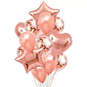 Σετ μπαλόνια Rosegold (14 τεμ)