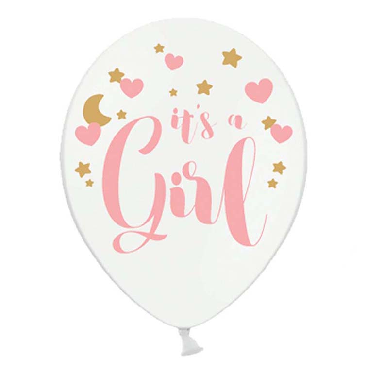 Σετ Μπαλόνια τυπωμένα "It's a Girl" (6 τεμ)