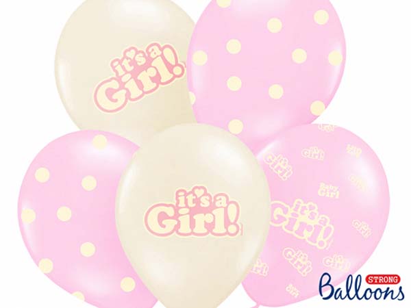 Σετ Μπαλόνια τυπωμένα "It's a Girl" (6 τεμ) - Image 2