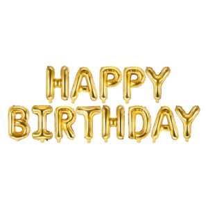 Σετ μπαλονιών "Happy Birthday" Χρυσό (13 τεμ)