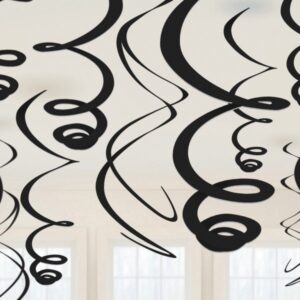 Swirl Διακοσμητικά Oροφής Μαύρα (12 τεμ)