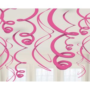 Swirl Διακοσμητικά Oροφής Ροζ (12 τεμ)