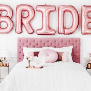 Τεράστια ροζ-χρυσό μπαλόνια Bride (5 τεμ)