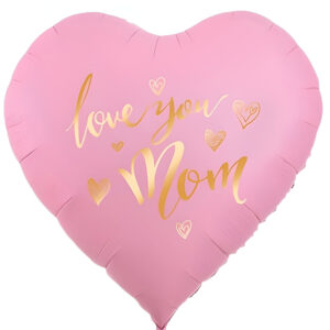Γίγας Μπαλόνι ροζ Καρδιά - Love You Mom (160cm)