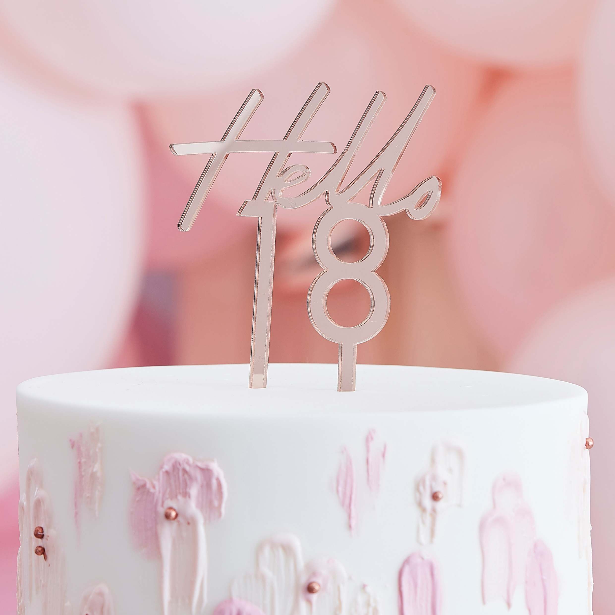 Topper τούρτας "Hello 18" Rosegold - Image 2