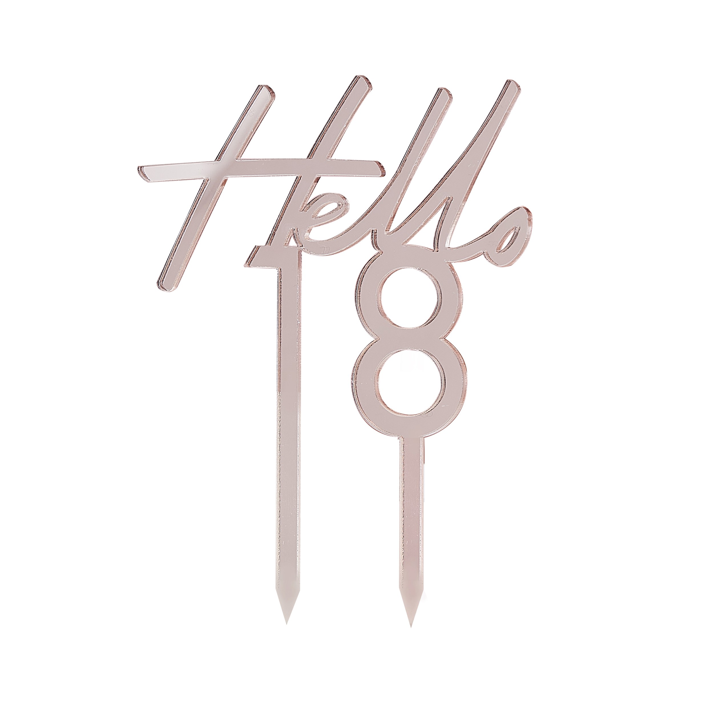 Topper τούρτας "Hello 18" Rosegold - Image 3