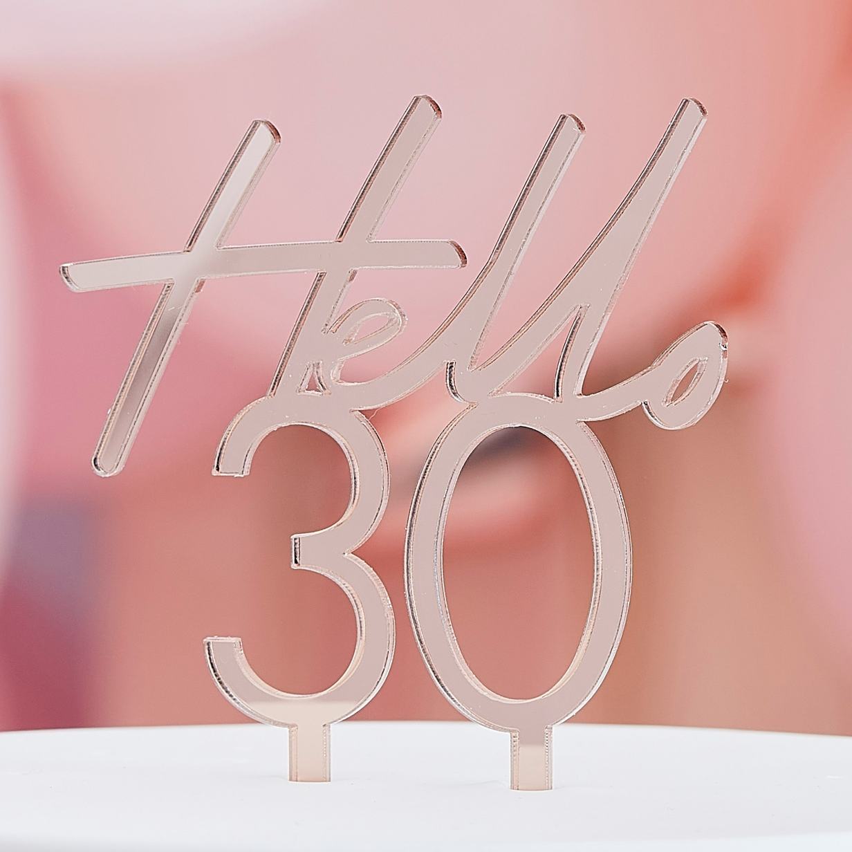Topper τούρτας "Hello 30" Rosegold - Image 3